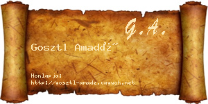 Gosztl Amadé névjegykártya